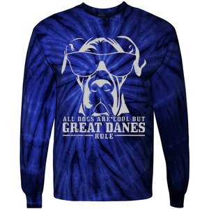 All Dogs Are Cool Great Danes Tie-Dye Long Sleeve Shirt