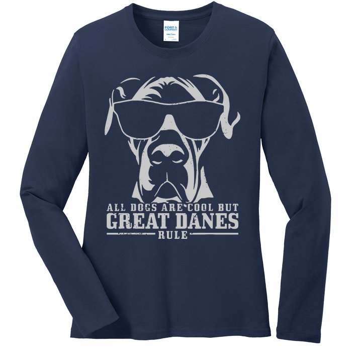 All Dogs Are Cool Great Danes Ladies Long Sleeve Shirt