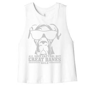 All Dogs Are Cool Great Danes Women's Racerback Cropped Tank