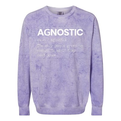 Agnostic Definition AntiReligion Agnosticism Atheist Colorblast Crewneck Sweatshirt