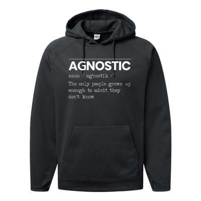 Agnostic Definition AntiReligion Agnosticism Atheist Performance Fleece Hoodie