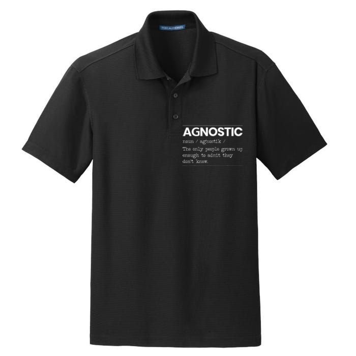 Agnostic Definition AntiReligion Agnosticism Atheist Dry Zone Grid Polo