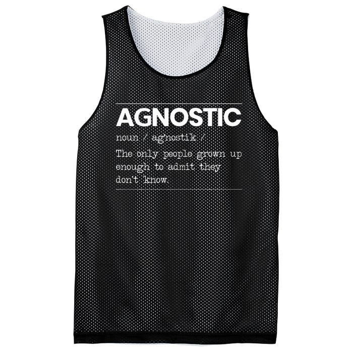 Agnostic Definition AntiReligion Agnosticism Atheist Mesh Reversible Basketball Jersey Tank