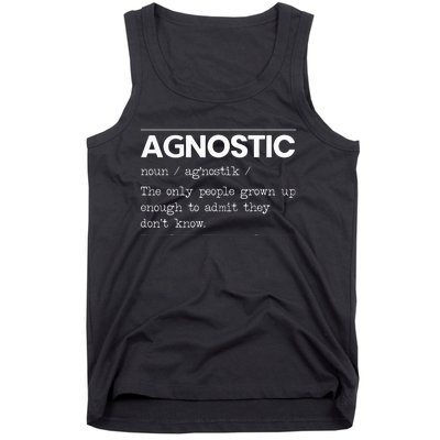 Agnostic Definition AntiReligion Agnosticism Atheist Tank Top