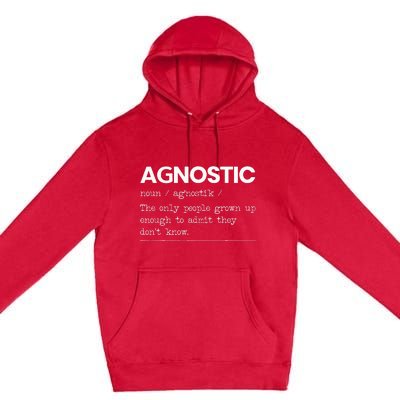 Agnostic Definition AntiReligion Agnosticism Atheist Premium Pullover Hoodie