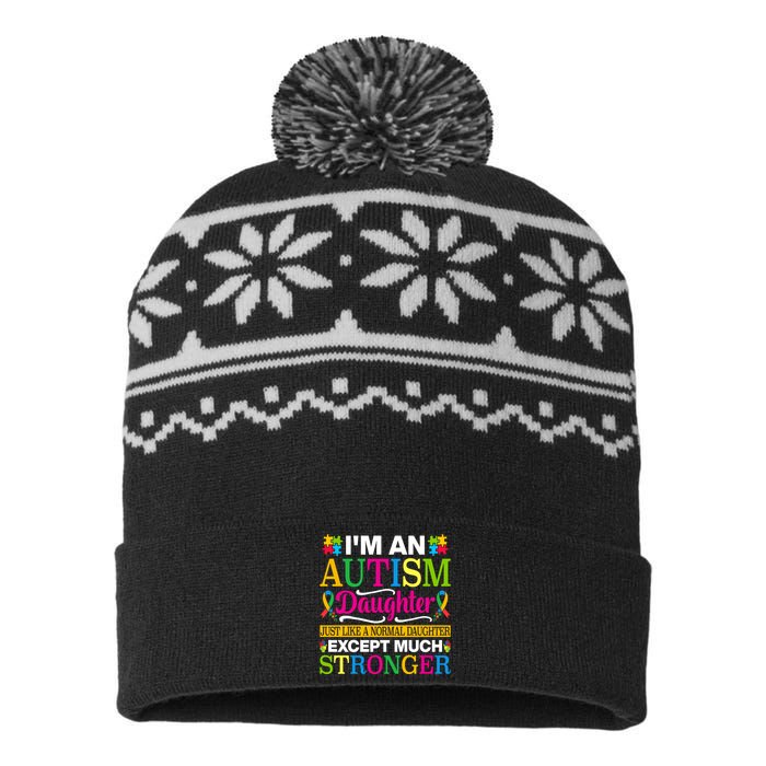 Autism Daughter Autism Awareness Motivational Autistic Daughter Positive Slogans USA-Made Snowflake Beanie