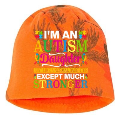 Autism Daughter Autism Awareness Motivational Autistic Daughter Positive Slogans Kati - Camo Knit Beanie