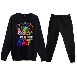 Art Design Art Teacher Drawing Teacher Premium Crewneck Sweatsuit Set