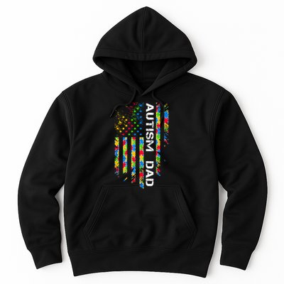 Autism Dad Awareness American Flag USA Hoodie