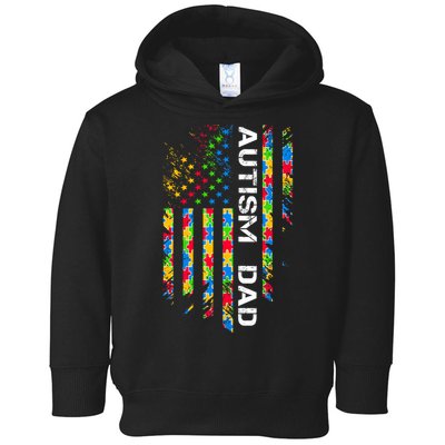 Autism Dad Awareness American Flag USA Toddler Hoodie
