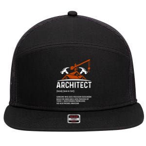 Architect Definition Architect Funny Architecture 7 Panel Mesh Trucker Snapback Hat