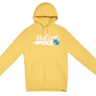 Autism Dad Awareness Support Gift Puzzle Gift Premium Pullover Hoodie