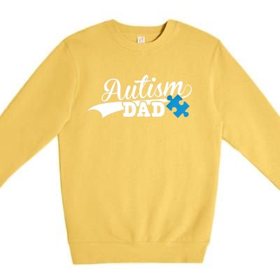 Autism Dad Awareness Support Gift Puzzle Gift Premium Crewneck Sweatshirt