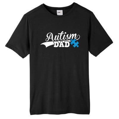 Autism Dad Awareness Support Gift Puzzle Gift Tall Fusion ChromaSoft Performance T-Shirt