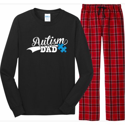 Autism Dad Awareness Support Gift Puzzle Gift Long Sleeve Pajama Set