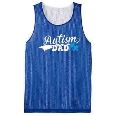 Autism Dad Awareness Support Gift Puzzle Gift Mesh Reversible Basketball Jersey Tank