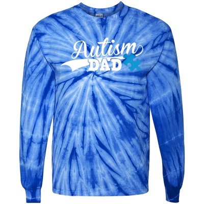 Autism Dad Awareness Support Gift Puzzle Gift Tie-Dye Long Sleeve Shirt