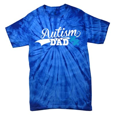 Autism Dad Awareness Support Gift Puzzle Gift Tie-Dye T-Shirt