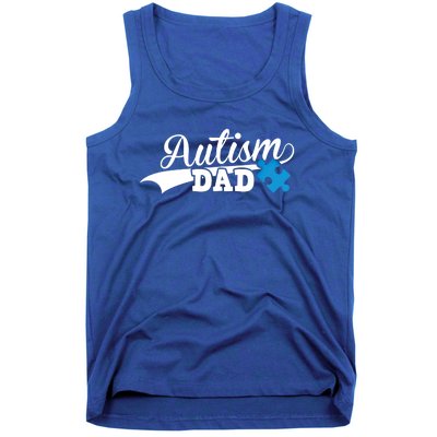 Autism Dad Awareness Support Gift Puzzle Gift Tank Top