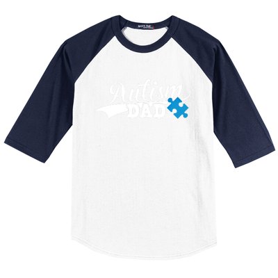 Autism Dad Awareness Support Gift Puzzle Gift Baseball Sleeve Shirt