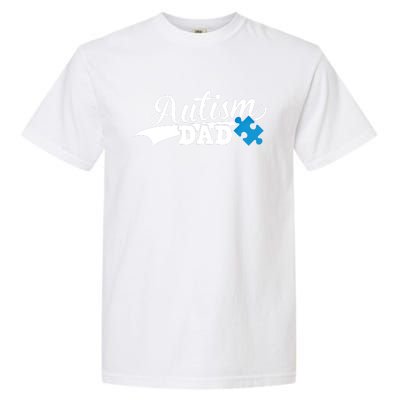 Autism Dad Awareness Support Gift Puzzle Gift Garment-Dyed Heavyweight T-Shirt