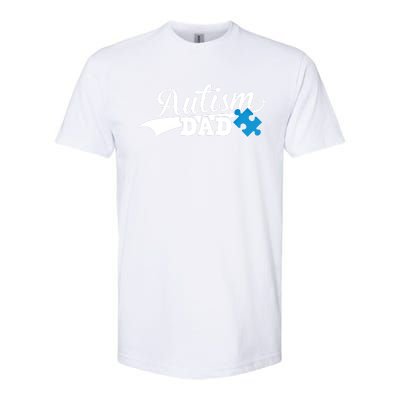 Autism Dad Awareness Support Gift Puzzle Gift Softstyle CVC T-Shirt