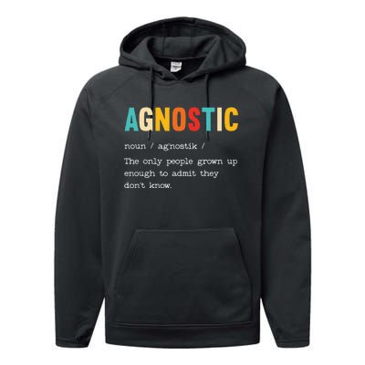 Agnostic Definition AntiReligion Agnosticism Atheist Performance Fleece Hoodie