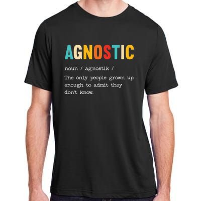 Agnostic Definition AntiReligion Agnosticism Atheist Adult ChromaSoft Performance T-Shirt