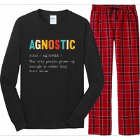 Agnostic Definition AntiReligion Agnosticism Atheist Long Sleeve Pajama Set