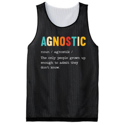 Agnostic Definition AntiReligion Agnosticism Atheist Mesh Reversible Basketball Jersey Tank