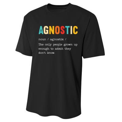 Agnostic Definition AntiReligion Agnosticism Atheist Performance Sprint T-Shirt