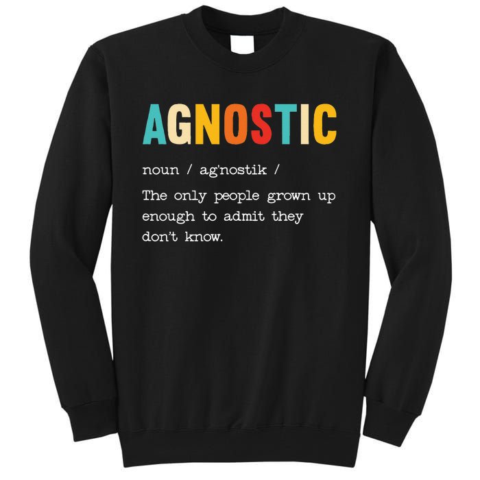 Agnostic Definition AntiReligion Agnosticism Atheist Tall Sweatshirt