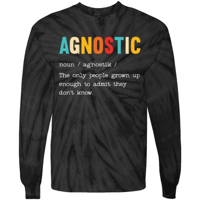 Agnostic Definition AntiReligion Agnosticism Atheist Tie-Dye Long Sleeve Shirt