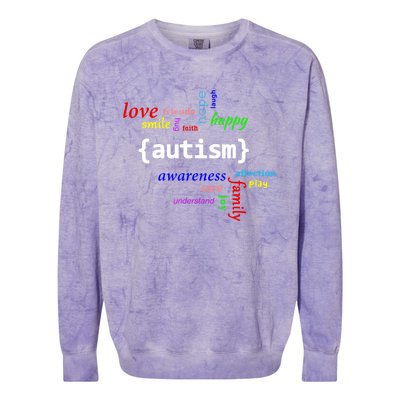 Autism Design Autism Awareness Design Colorblast Crewneck Sweatshirt