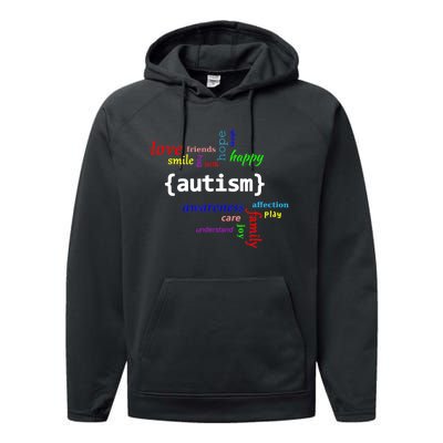 Autism Design Autism Awareness Design Performance Fleece Hoodie