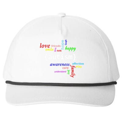 Autism Design Autism Awareness Design Snapback Five-Panel Rope Hat