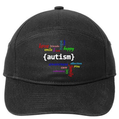 Autism Design Autism Awareness Design 7-Panel Snapback Hat