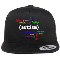 Autism Design Autism Awareness Design Flat Bill Trucker Hat