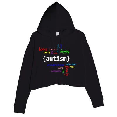 Autism Design Autism Awareness Design Crop Fleece Hoodie