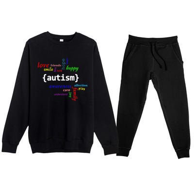 Autism Design Autism Awareness Design Premium Crewneck Sweatsuit Set