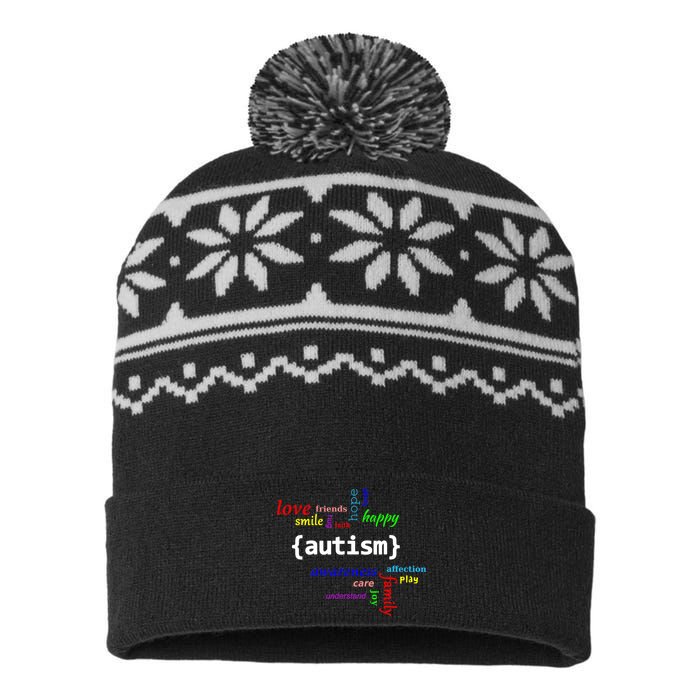 Autism Design Autism Awareness Design USA-Made Snowflake Beanie