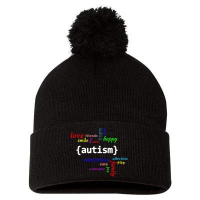 Autism Design Autism Awareness Design Pom Pom 12in Knit Beanie