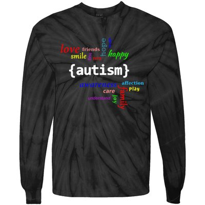 Autism Design Autism Awareness Design Tie-Dye Long Sleeve Shirt