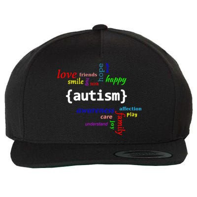 Autism Design Autism Awareness Design Wool Snapback Cap