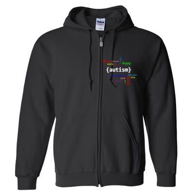 Autism Design Autism Awareness Design Full Zip Hoodie