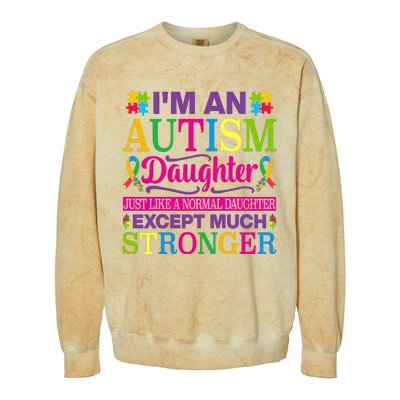 Autism Daughter Autism Awareness Motivational Autistic Daughter Positive Slogans Colorblast Crewneck Sweatshirt