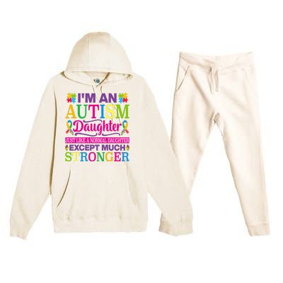 Autism Daughter Autism Awareness Motivational Autistic Daughter Positive Slogans Premium Hooded Sweatsuit Set