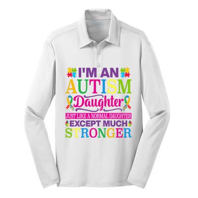 Autism Daughter Autism Awareness Motivational Autistic Daughter Positive Slogans Silk Touch Performance Long Sleeve Polo