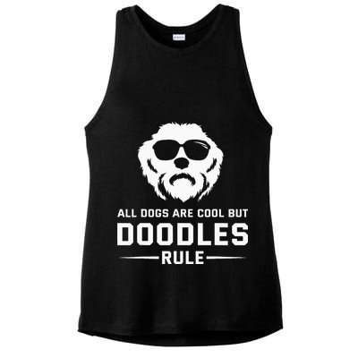 All Dogs Are Cool But Doodles Rule Goldendoodle Labradoodle Ladies PosiCharge Tri-Blend Wicking Tank