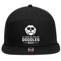 All Dogs Are Cool But Doodles Rule Goldendoodle Labradoodle 7 Panel Mesh Trucker Snapback Hat